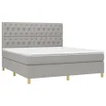 cadre de lit matelas et LED Gris clair 160x200 cm