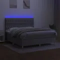 cadre de lit matelas et LED Gris clair 160x200 cm
