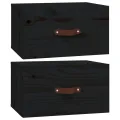 Tables de chevet murales 2 pcs Noir 40x29,5x22 cm