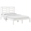 Cadre de lit Blanc Bois de pin massif 120x200 cm
