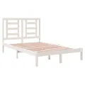 Cadre de lit Blanc Bois de pin massif 120x200 cm