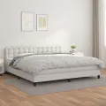 cadre de lit avec matelas Blanc 200x200cm Similicuir