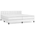cadre de lit avec matelas Blanc 200x200cm Similicuir