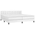 cadre de lit avec matelas Blanc 200x200cm Similicuir