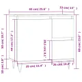 Armoire de salle de bain gris béton 65x33x60 cm