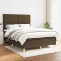 cadre de lit avec matelas Marron foncé 140x200 cm