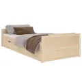 Cadre de lit avec tiroirs Bois de pin massif 90x200 cm