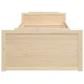 Cadre de lit avec tiroirs Bois de pin massif 90x200 cm
