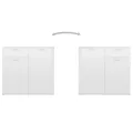 Buffet Blanc brillant 160x36x75 cm Aggloméré