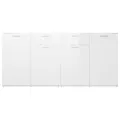 Buffet Blanc brillant 160x36x75 cm Aggloméré