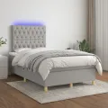 cadre de lit matelas et LED Gris clair 120x200 cm