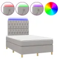 cadre de lit matelas et LED Gris clair 120x200 cm