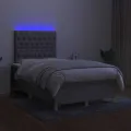 cadre de lit matelas et LED Gris clair 120x200 cm