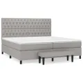 cadre de lit avec matelas Gris clair 200x200cm Tissu