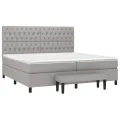 cadre de lit avec matelas Gris clair 200x200cm Tissu