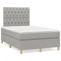 cadre de lit avec matelas Gris clair 120x200cm Tissu