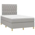 cadre de lit avec matelas Gris clair 120x200cm Tissu