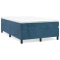 cadre de lit et matelas Bleu foncé 120x200cm Velours