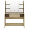 Table de maquillage avec éclairage LED 100x40x135 cm MDF Chêne