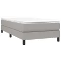 cadre de lit avec matelas Gris clair 100x200cm Tissu