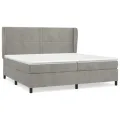 cadre de lit et matelas Gris clair 200x200cm Velours