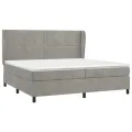 cadre de lit et matelas Gris clair 200x200cm Velours