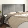 Tête de lit avec oreilles Gris clair 203x16x118/128 cm Velours