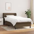 cadre de lit avec matelas Marron foncé 100x200 cm