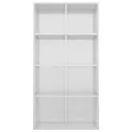 Bibliothèque/Buffet Blanc brillant 66 x 30 x 130 cm Aggloméré