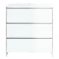 Buffet Blanc brillant 70x41x75 cm Bois d'ingénierie