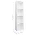 Bibliothèque/Meuble TV Blanc 36x30x143 cm Bois d'ingénierie