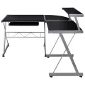 Bureau d'ordinateur d'angle Noir 132x112x99cm Bois d'ingénierie