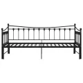 Cadre de canapé-lit extensible Noir Métal 90x200 cm