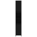 Armoire de salle de bain Noir 30x30x183,5 cm Aggloméré