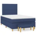 cadre de lit avec matelas Bleu 120x200 cm Tissu