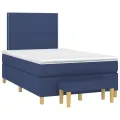 cadre de lit avec matelas Bleu 120x200 cm Tissu