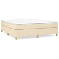 cadre de lit avec matelas Crème 160x200 cm Tissu