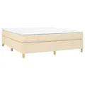 cadre de lit avec matelas Crème 160x200 cm Tissu