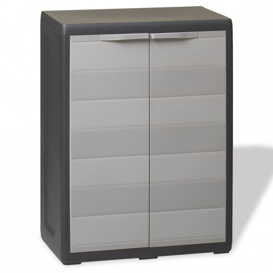 Armoire de rangement de jardin avec 1 étagère Noir et gris