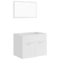 Ensemble de meubles salle de bain 2 pcs Blanc Bois d'ingénierie