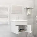 Ensemble de meubles salle de bain 2 pcs Blanc Bois d'ingénierie