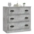 Buffet gris béton 70x35,5x67,5 cm bois d'ingénierie