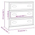 Buffet gris béton 70x35,5x67,5 cm bois d'ingénierie