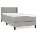 cadre de lit avec matelas Gris clair 90x200 cm Tissu