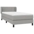 cadre de lit et matelas Gris clair 90x190 cm Tissu