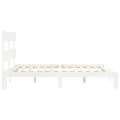 Cadre de lit avec tête de lit blanc 160x200 cm bois massif