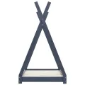 Cadre de lit d'enfant Gris Bois de pin massif 80x160 cm
