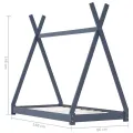 Cadre de lit d'enfant Gris Bois de pin massif 80x160 cm