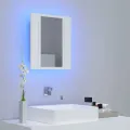 Armoire salle de bain à miroir LED Blanc 40x12x45 cm Acrylique