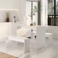 Ensembles de salle à manger 3 pcs Blanc brillant Aggloméré